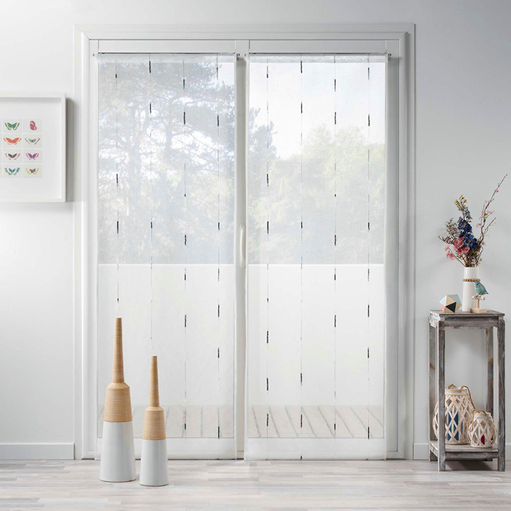 Paire de vitrages CHENILLA gris 70x200cm