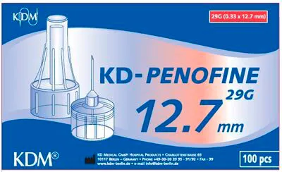 KD-Penofine Penkanyle 29G 0.33 x 12.7 mm, Sort - 100 stk.
