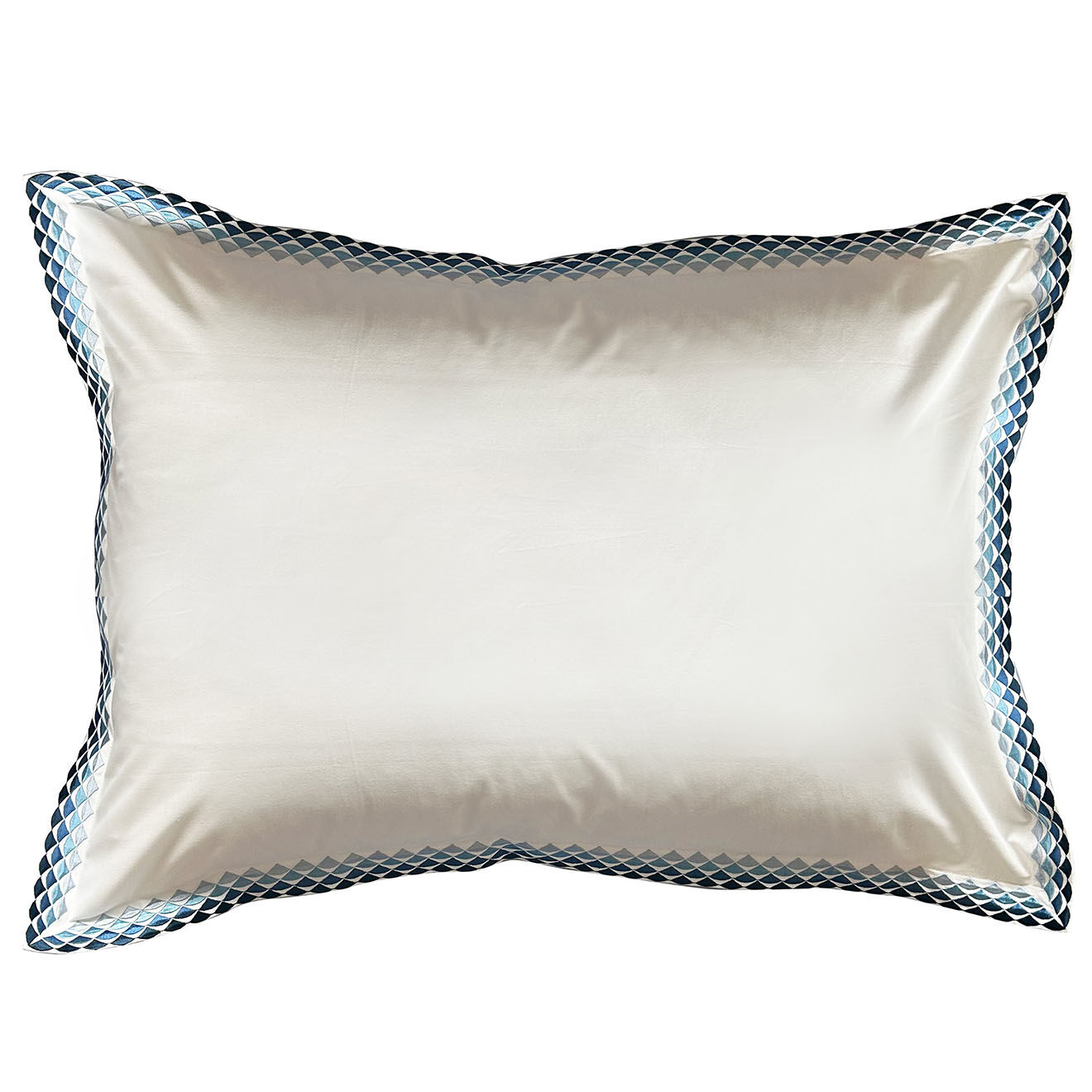 Perle de Coton Taie d'oreiller en Percale de Coton Alcott blanc/bleu