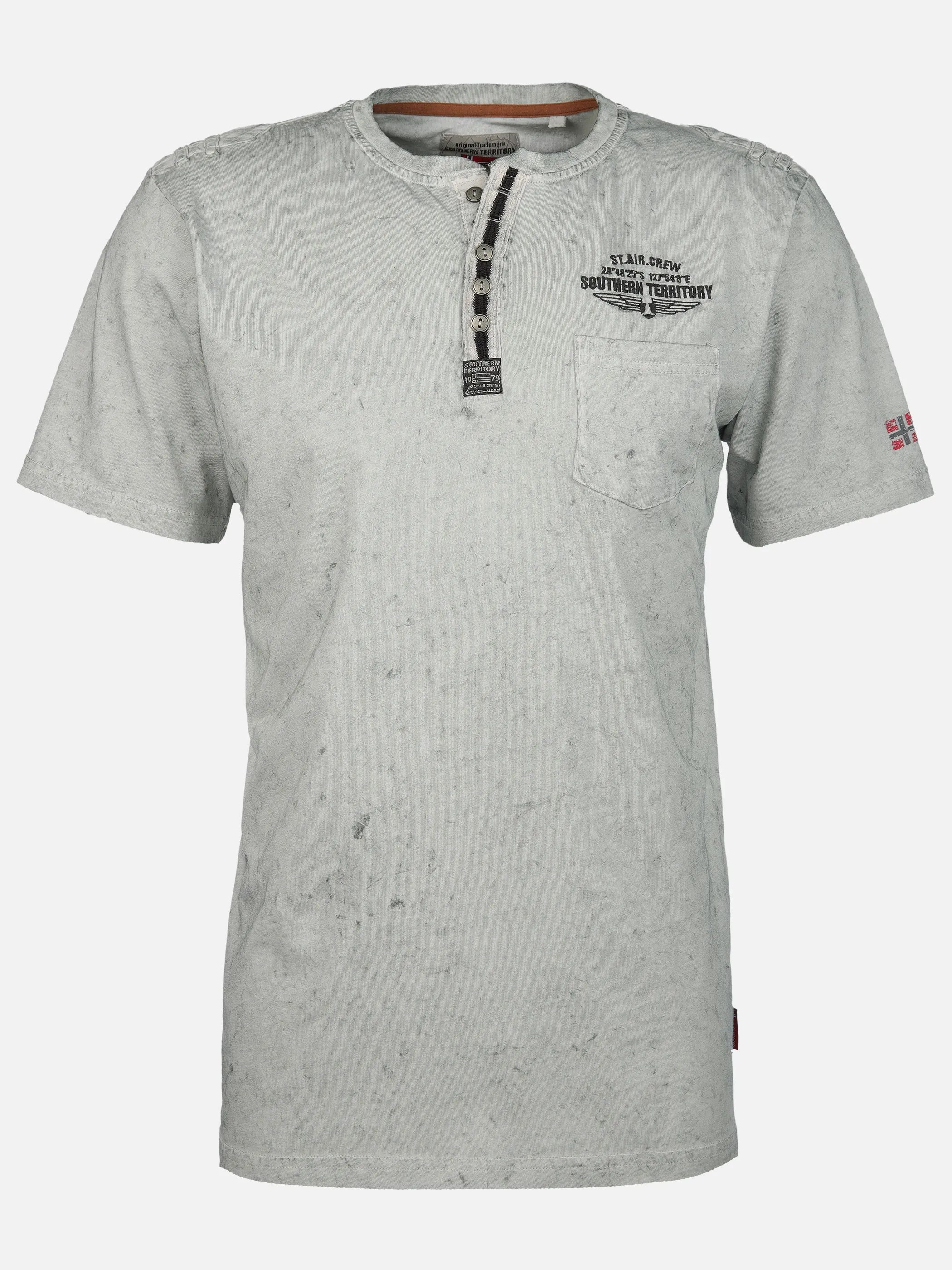 Herren Henleyshirt im Used Look