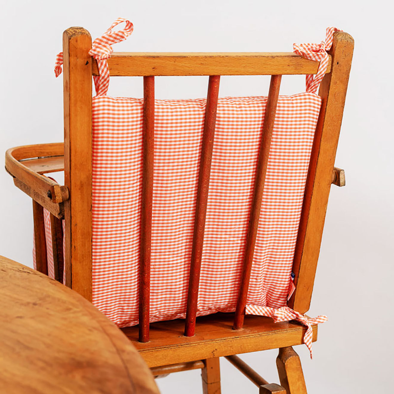 Papate Coussin de Chaise Haute en Coton Bio vichy - 31x16x27 cm