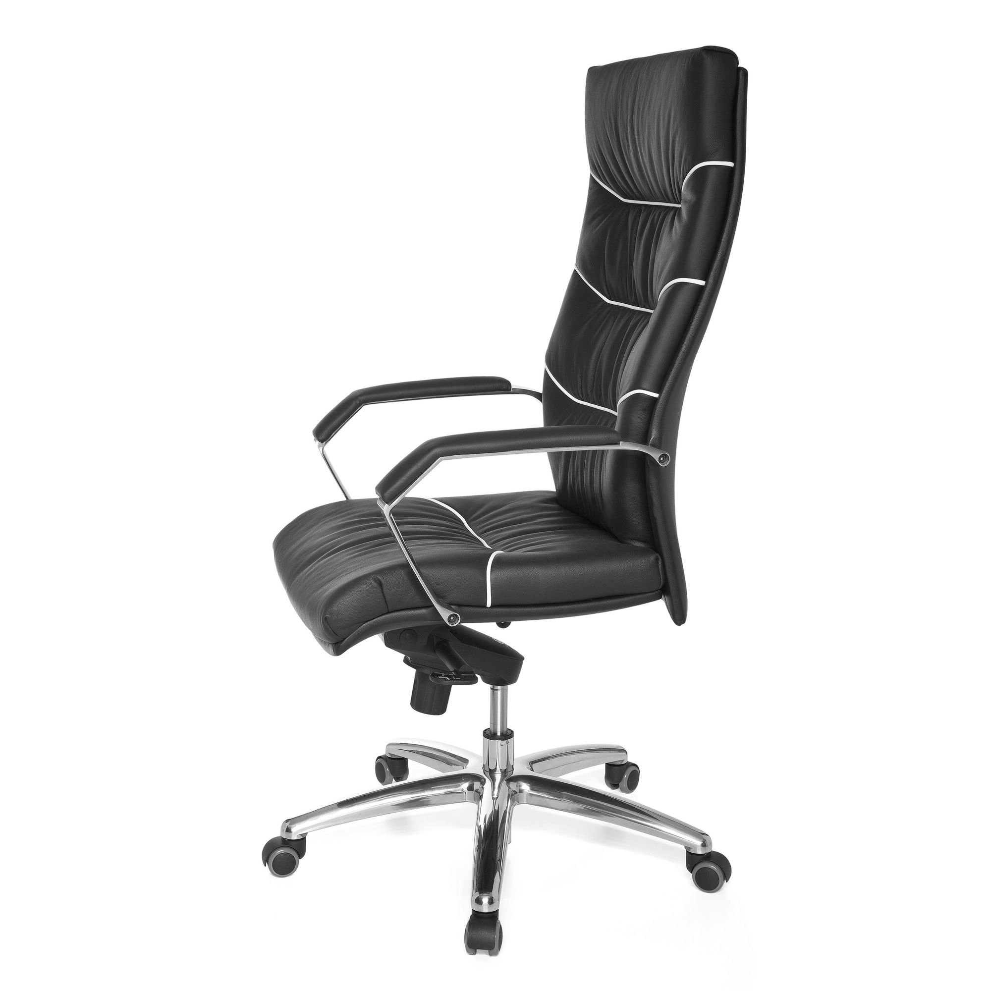 FineBuy XXL Chefsessel Echtleder schwarz Bürostuhl Drehstuhl Schreibtischstuhl