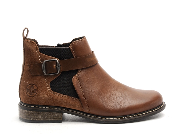 Rieker boots bottine plates femme z49a9 marron
