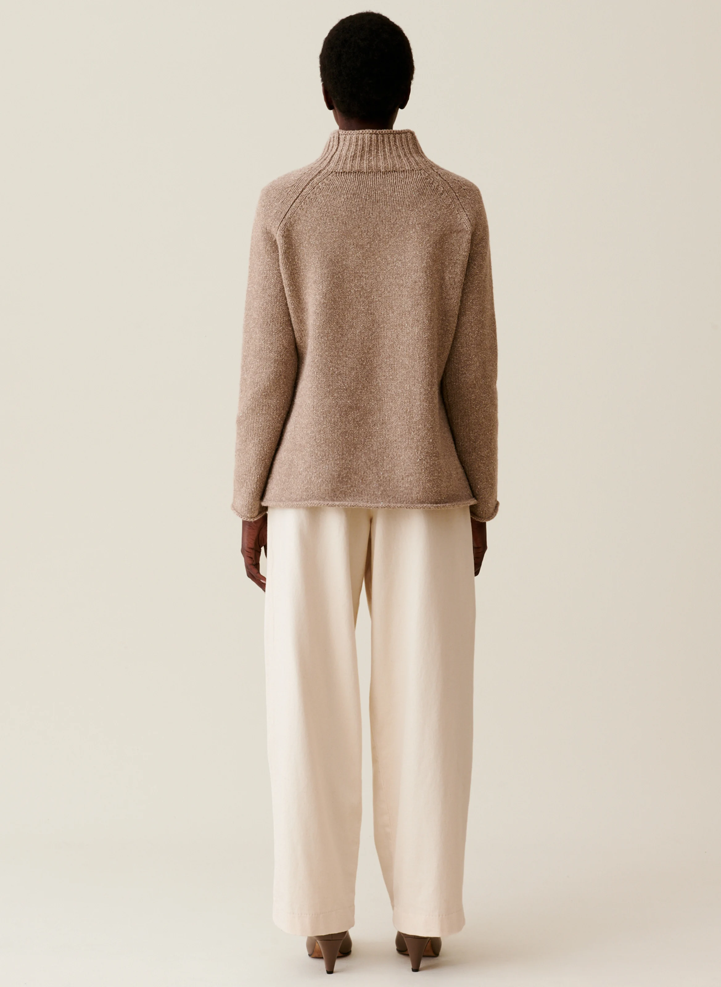 Pull col montant en laine mélangée | Multicolore