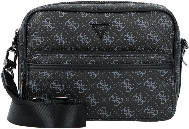 GUESS - Milano Crossbody Double Zip Bag - Zwart - Schoudertas