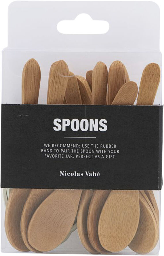 Nicolas Vahé Bambus ske, w. White Rubberband Brun