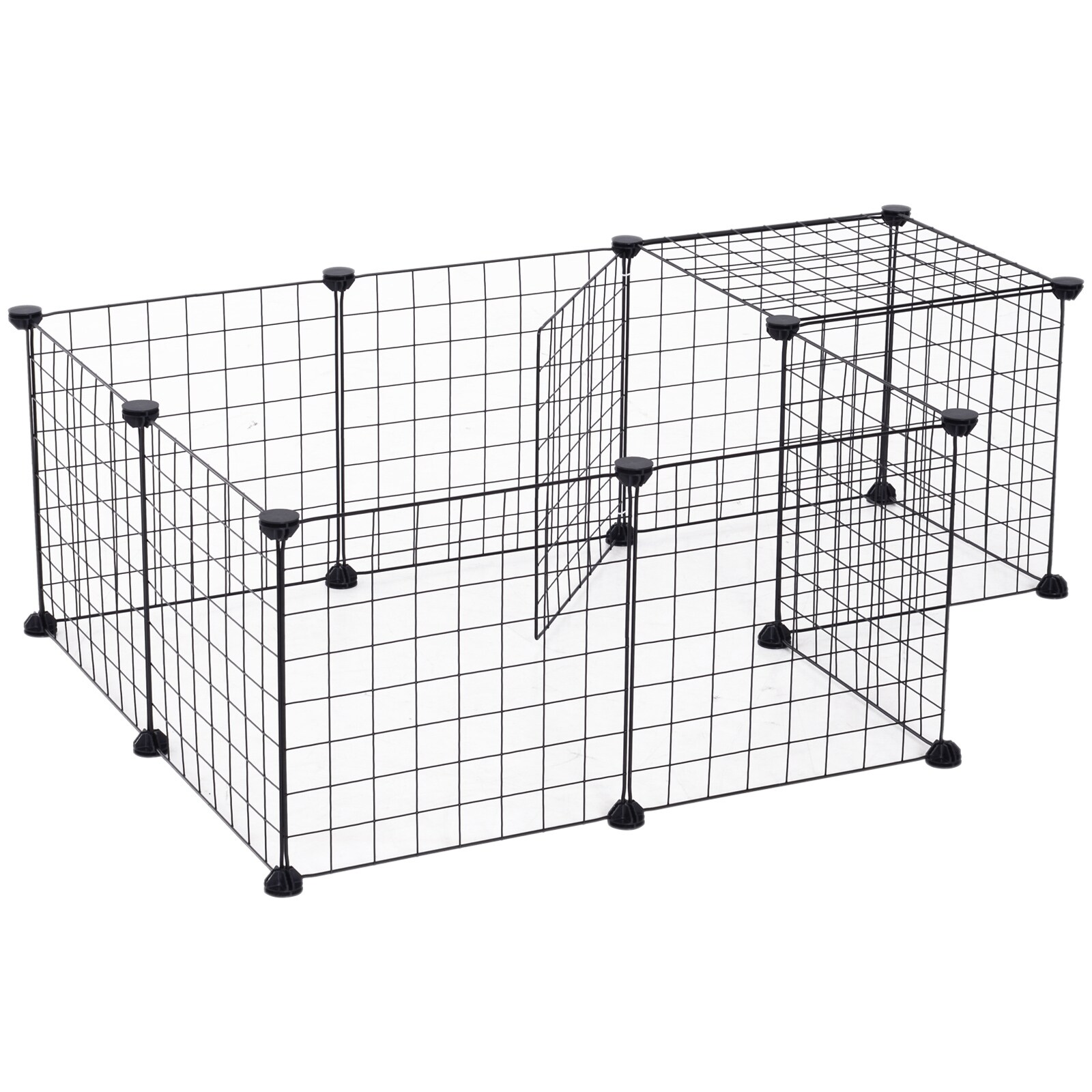 PawHut Freigehege mit Metallgitter schwarz 106 x 73 x 36 cm (LxBxH)