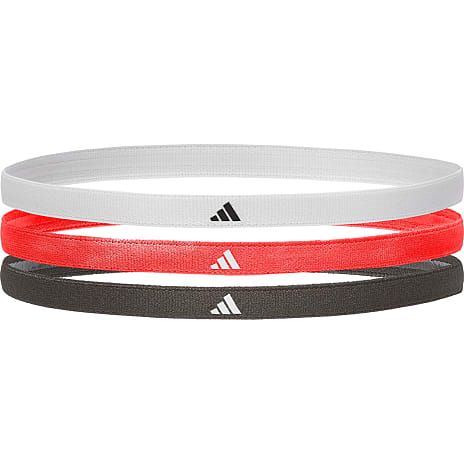 Adidas hårbånd 3-pak - sort, rød og hvid
