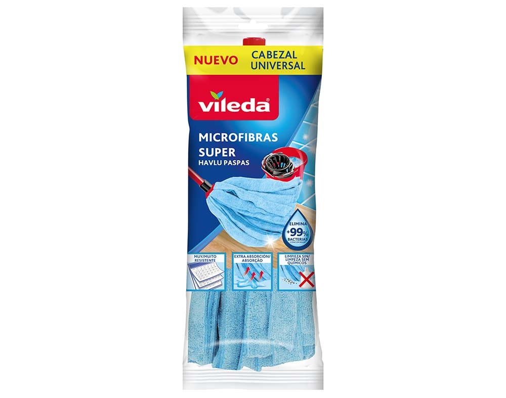 RECARGA PARA ESFREGONA MICROFIBRAS TIRAS SUPER VILEDA