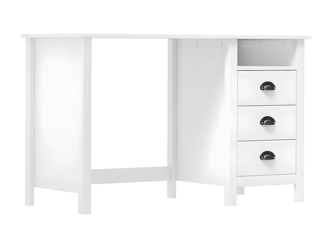 Bureau Hill avec 3 tiroirs 120x50x74 cm Bois pin massif