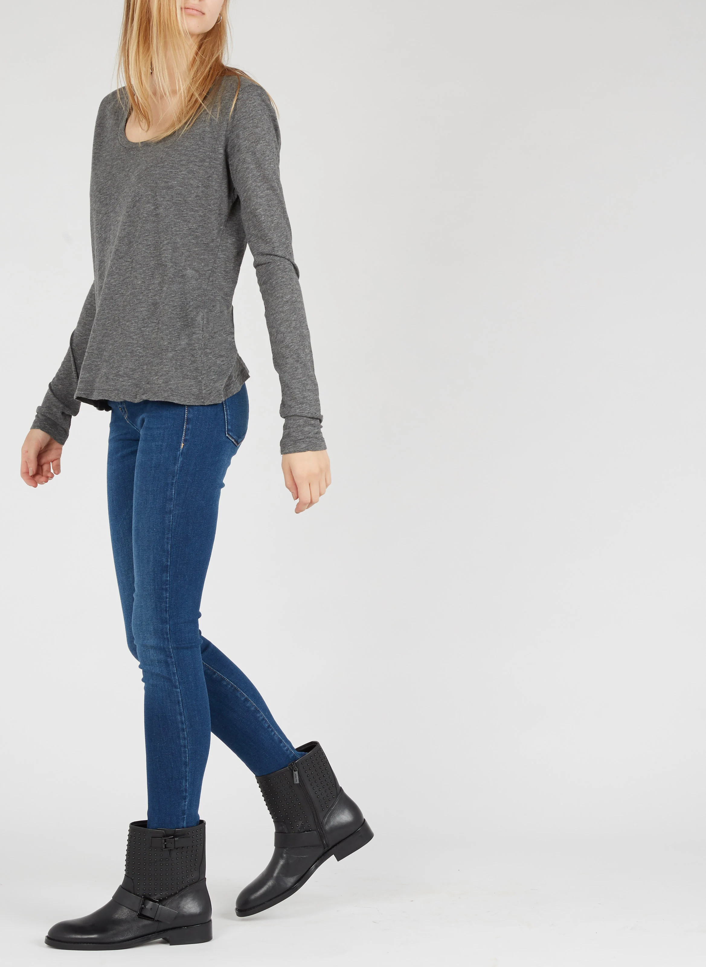 JACKSONVILLE - Tee-shirt col rond en coton | Gris