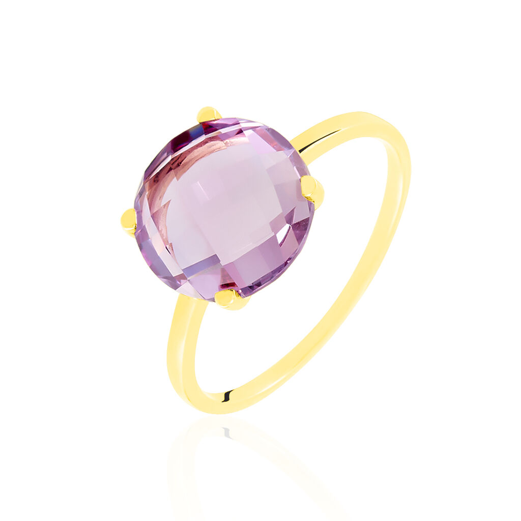 Bague Solitaire Armantia Or Jaune Amethyste