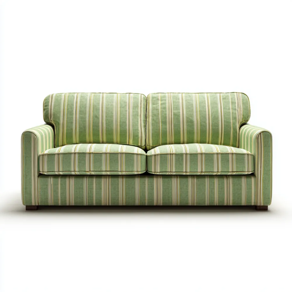2-Sitzer-Sofa Stoffbezug 200x90x85 cm – Grün Gestreift – Klassisches D
