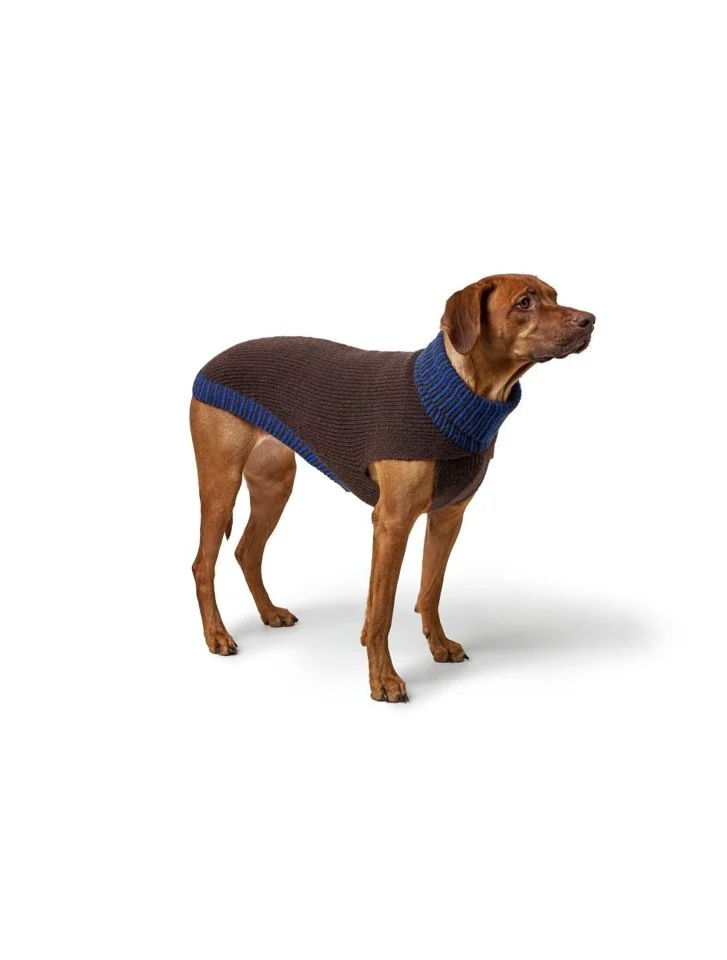 Hunter - Hundepullover Odense 35 + hat, brun/blå