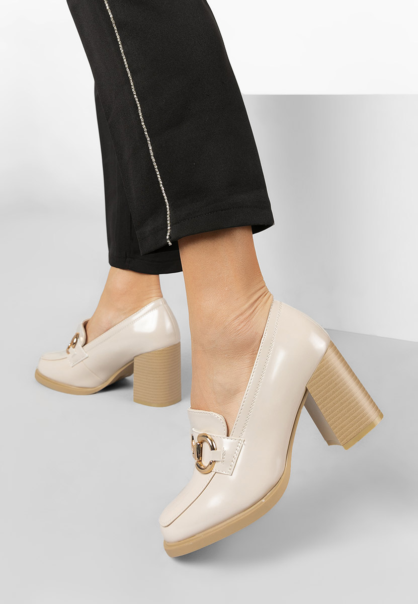 Mocassins à talon beige Efora