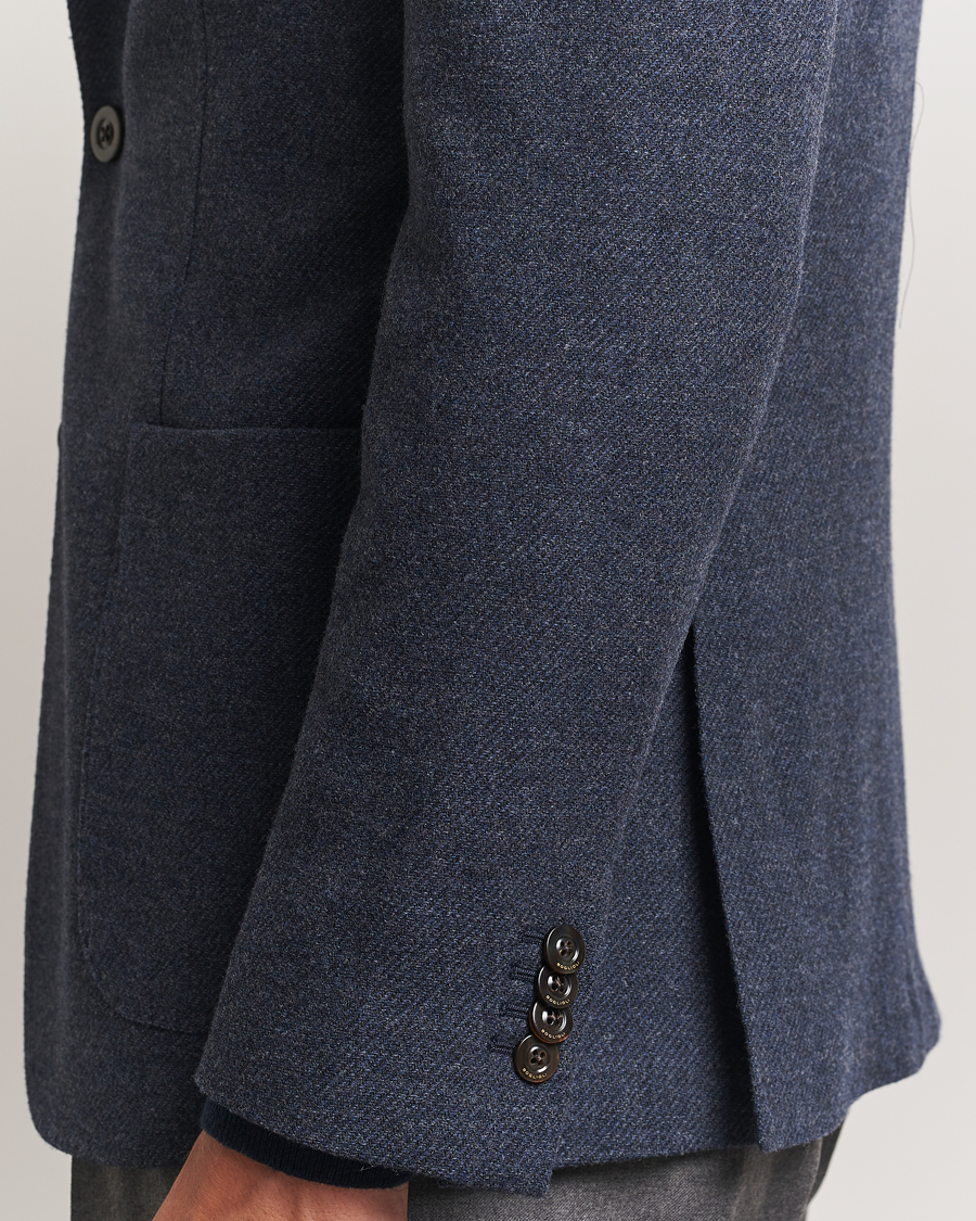 Boglioli K Jacket Cashmere/Wool Twill Blazer Dark Blue