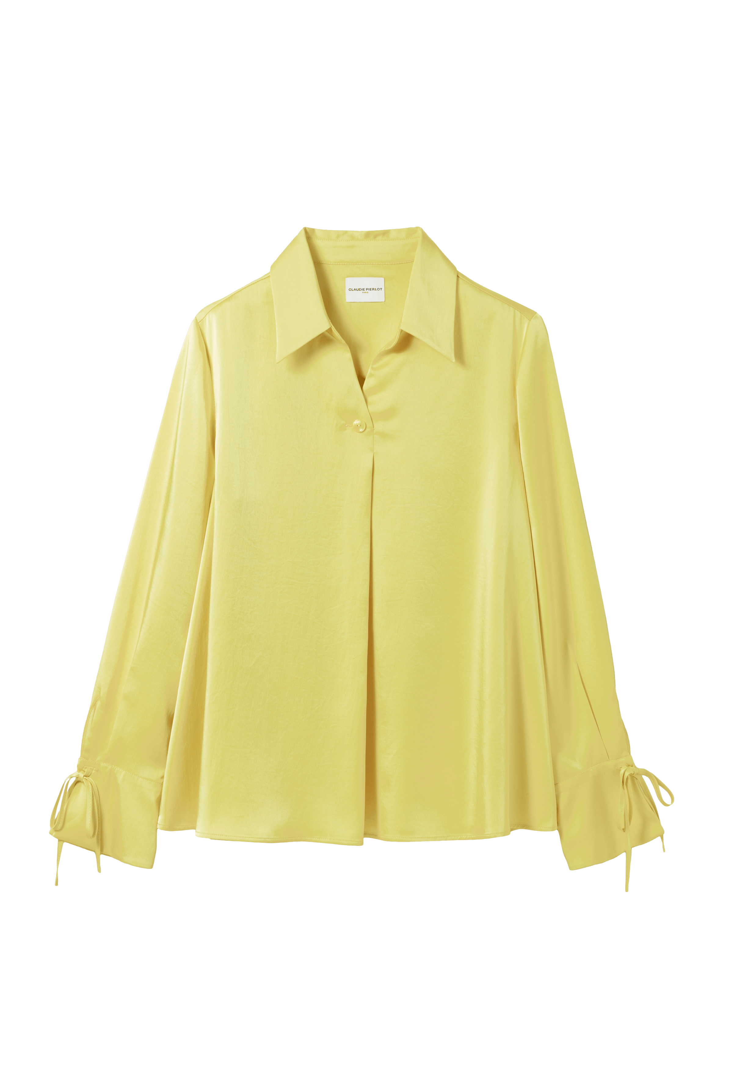 Blouse fluide col ouvert | Jaune