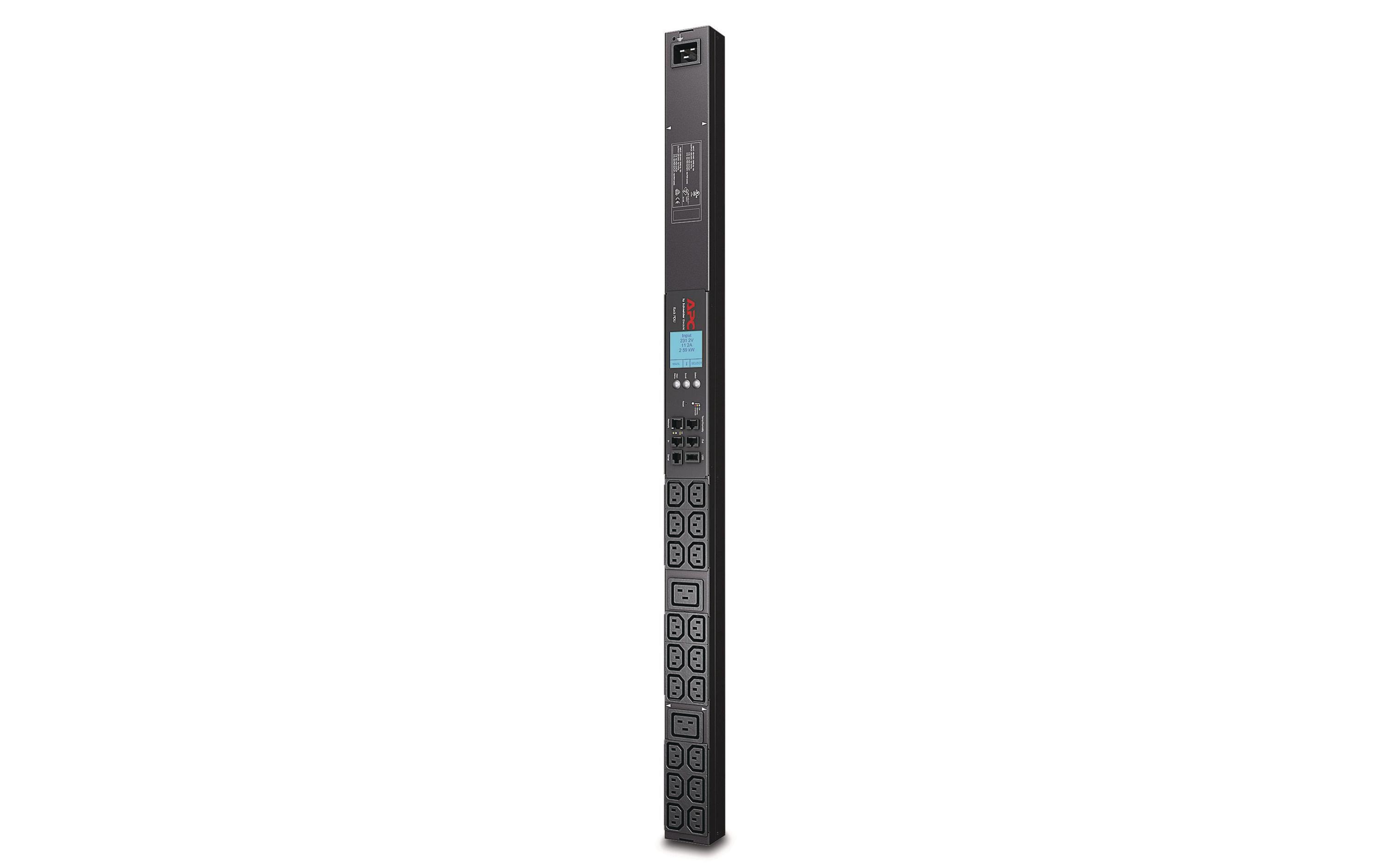 Zero-U-Space PDU AP8858EU3 18x C13, 2x C19 16 A<br>Monitored Rack-Stromleiste, 18x C13, 2x C19