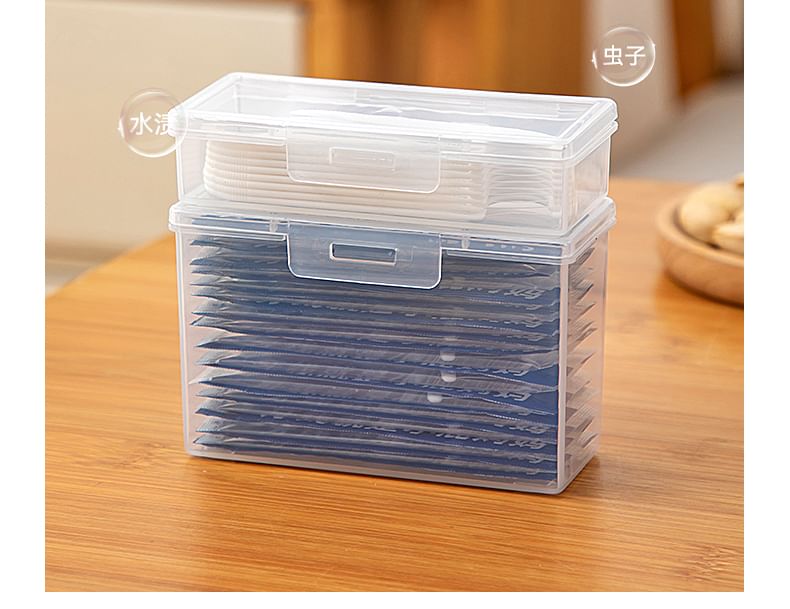 Sabam - Transparante plastic opbergdoos voor tandzijde (verschillende ontwerpen)