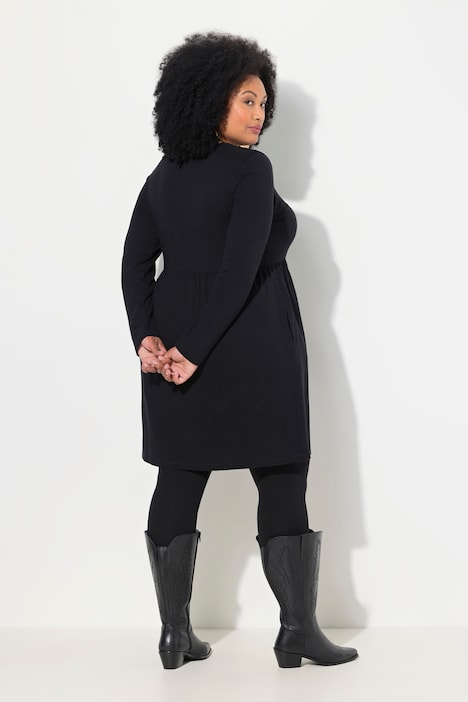 Longshirt, Jacquard, A-Linie, Rundhals, Langarm