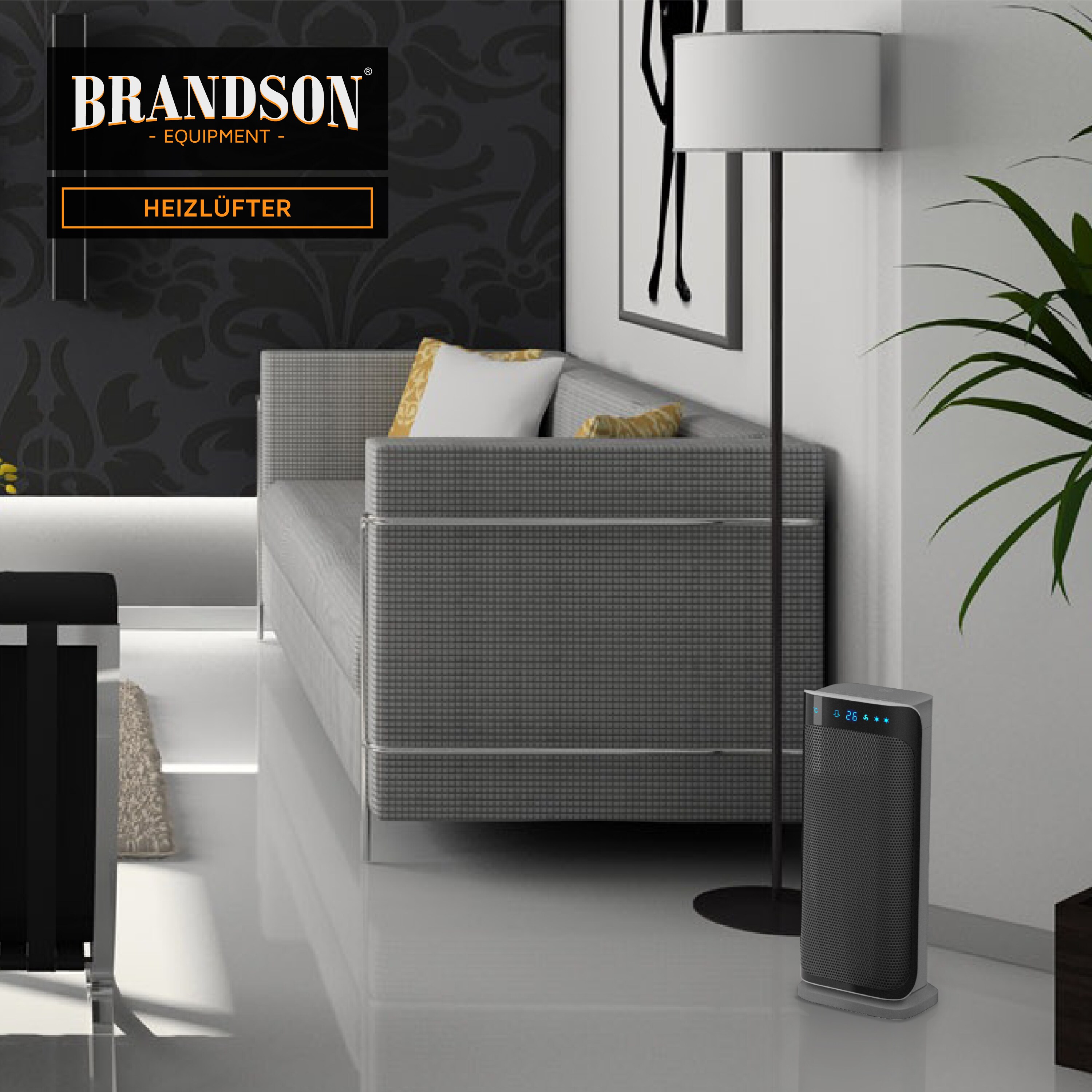 Brandson 2000W Keramik Heizlüfter, energiesparend, leise, Oszillationsfunktion 35°, Überhitzungsschutz, Automatische Abschaltung, Umkippschutz