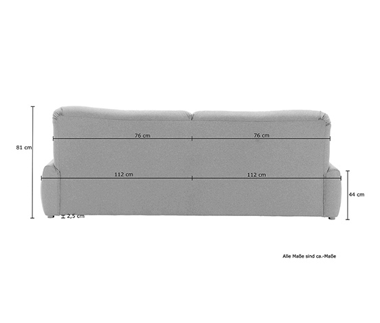 DOMO collection 3-Sitzer-Sessel »Cesena«, anthrazit