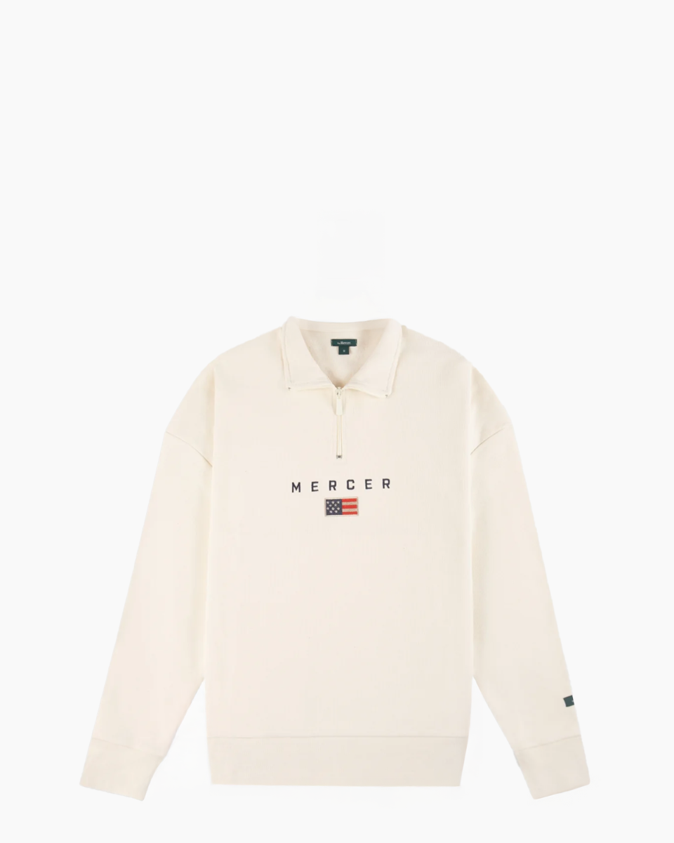 Mercer Amsterdam The Mercer Quarter Zip Off-White Sweater