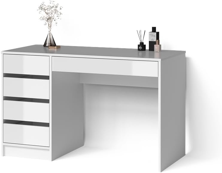 Livinity Schminktisch Imola, Weiß Hochglanz, 120 x 75 cm TA8055178
