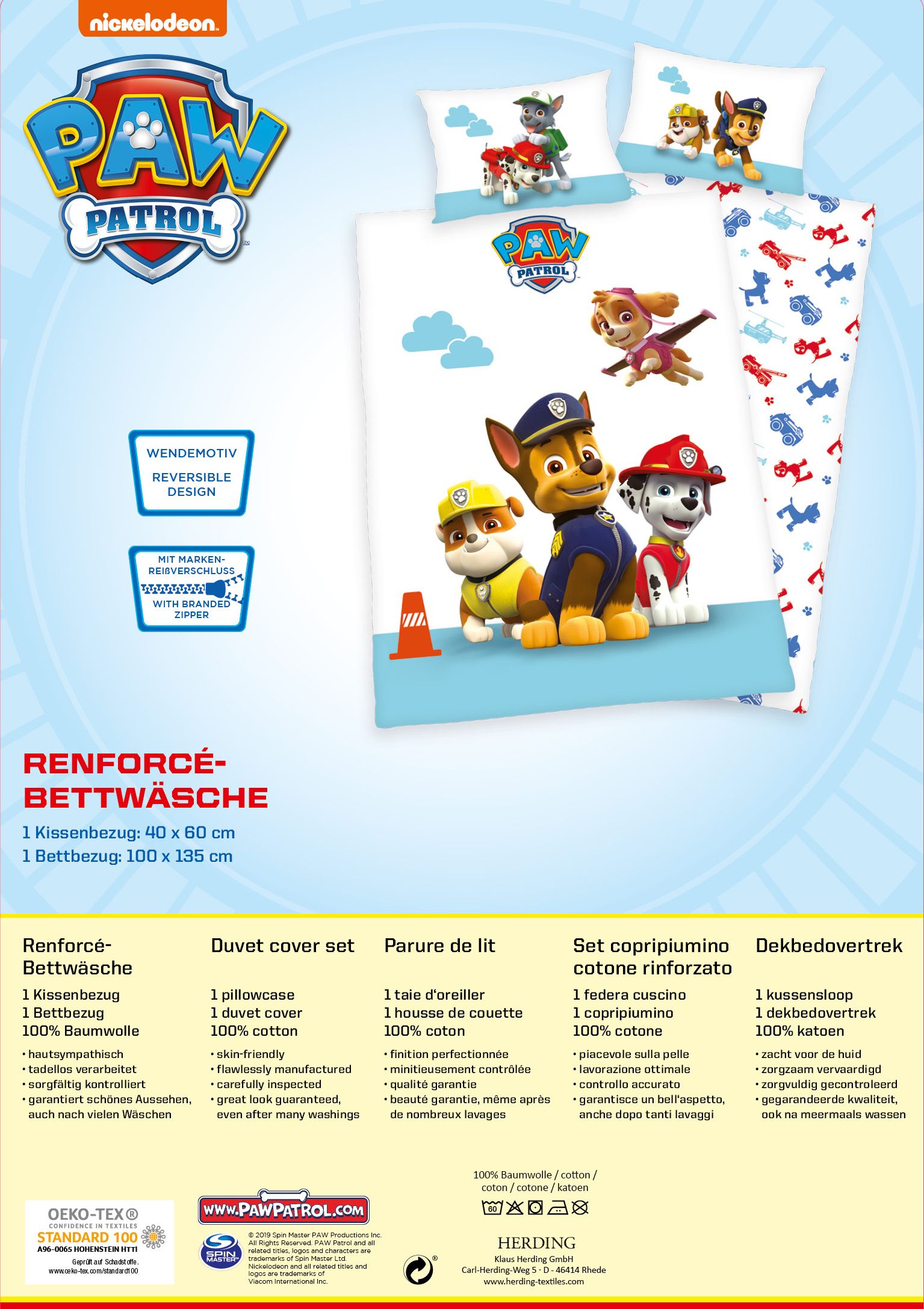 Baby Bettwäsche PAW PATROL