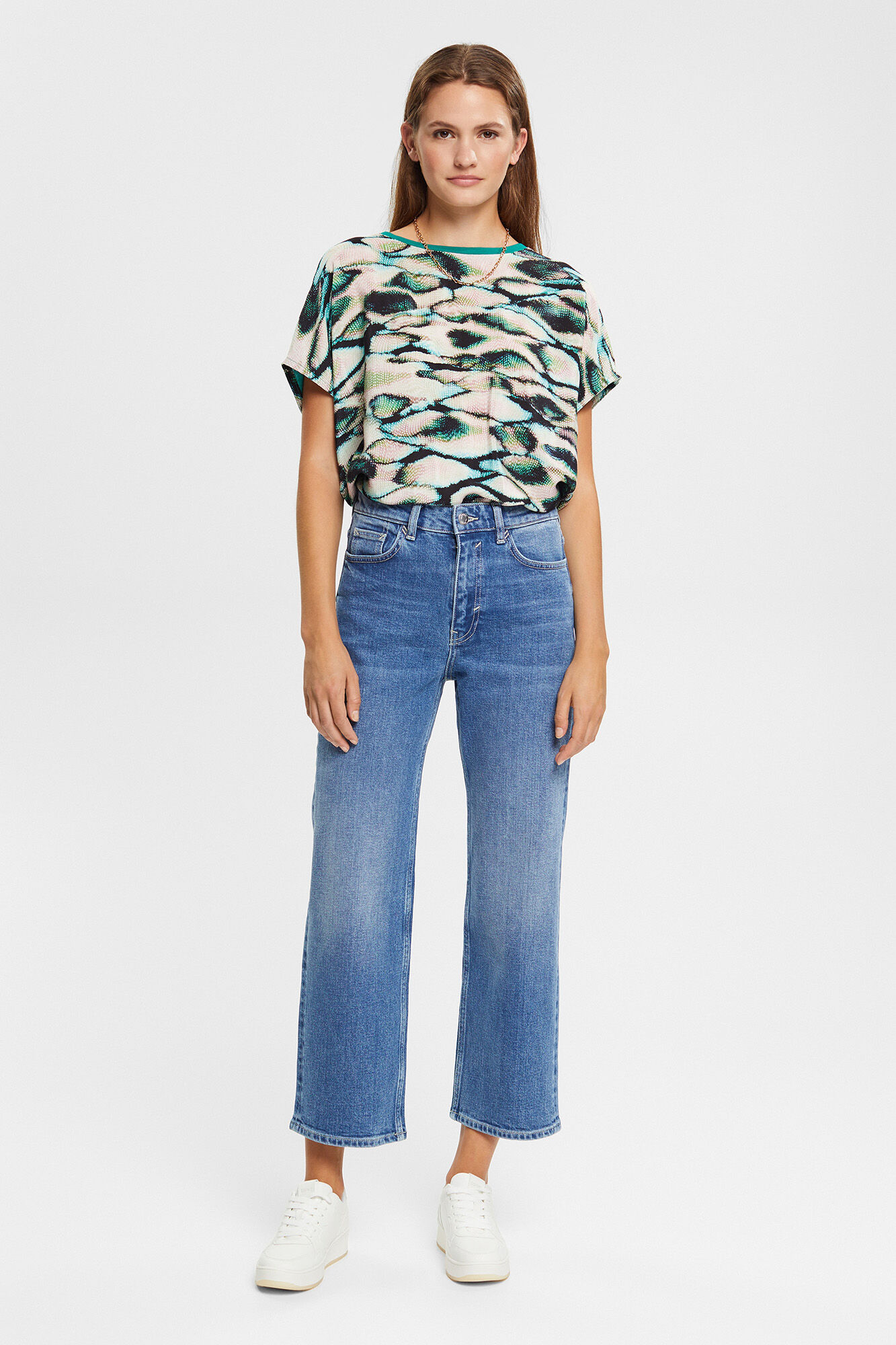 Calça jeans flare de 5 bolsos - Azul