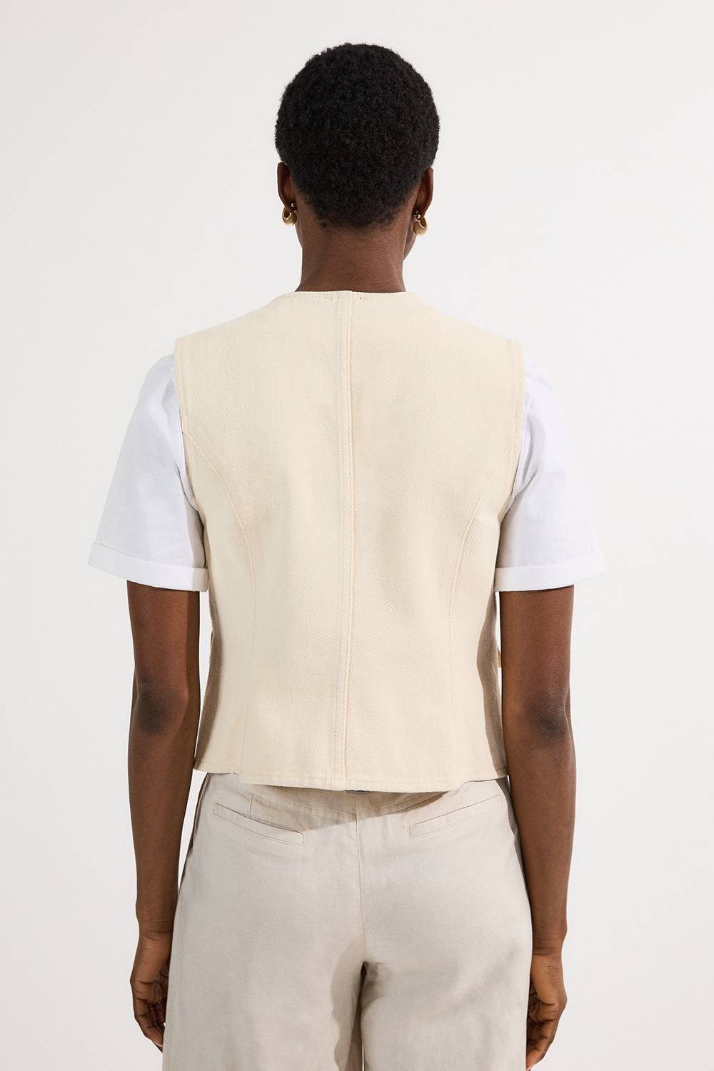 KarenMillen Gilet en denim à boutons traversants