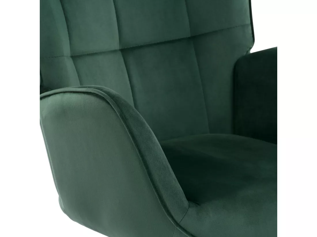 URBAN MEUBLE Fauteuil Scandinave Chaise Pivotant pour Bureau Salon Chambre avec Un revêtement en Velours des Accoudoirs Rembourés, Métal, vert, 70*80*100CM