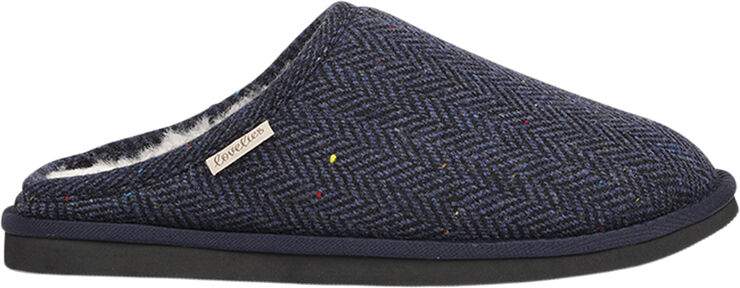 Lovelies DARWIN WOOL - OPEN WOOL SLIPPERS WITH SHEARLING LINING Blue