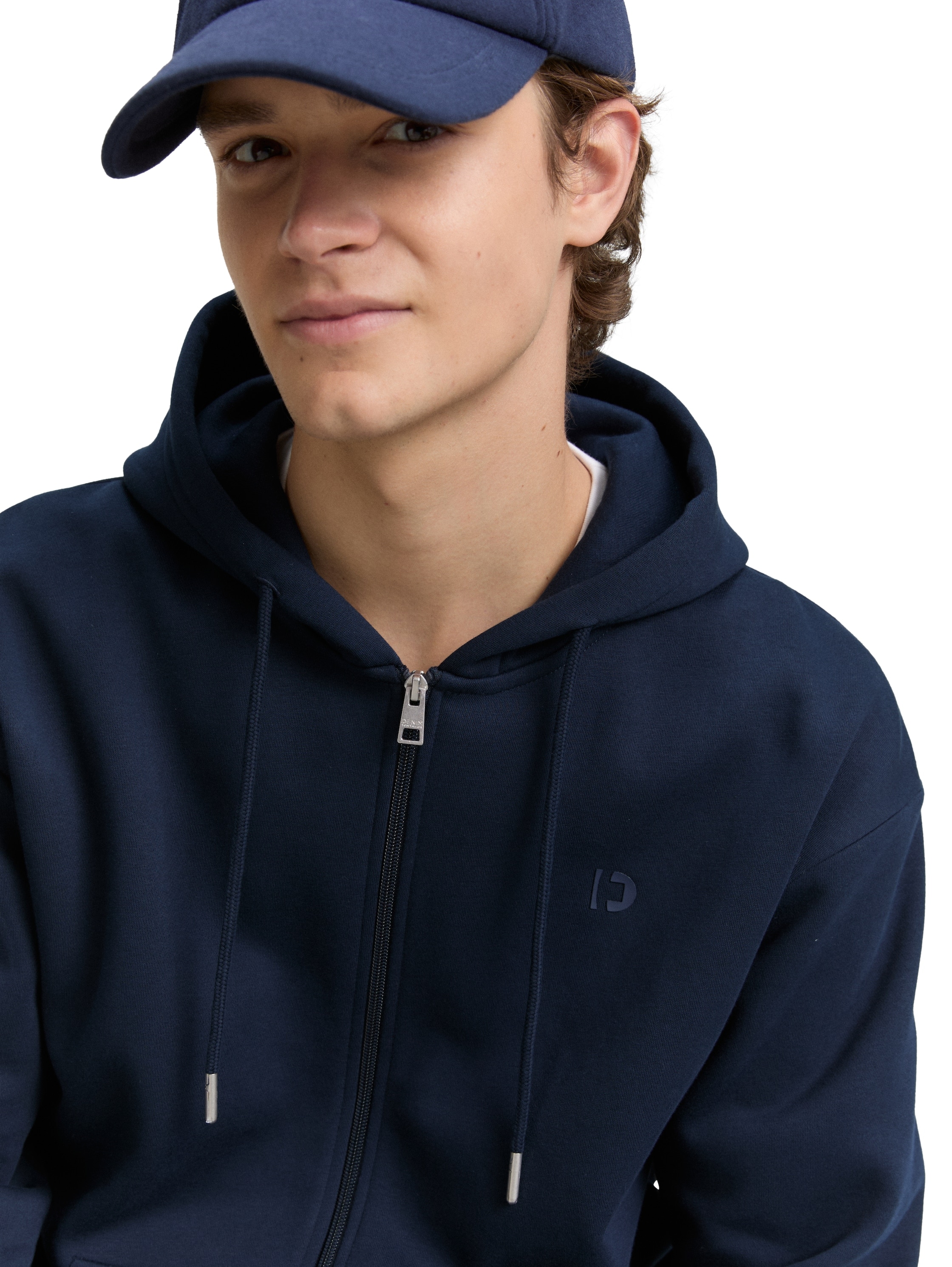 TOM TAILOR Denim Kapuzensweatjacke , mit Logostickerei