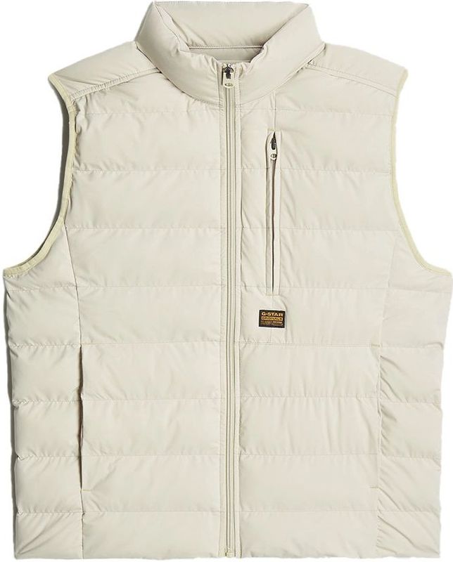G-Star RAW - Foundation Liner - Gilet - Beige - Col Montant, Pockets met Drukknopen