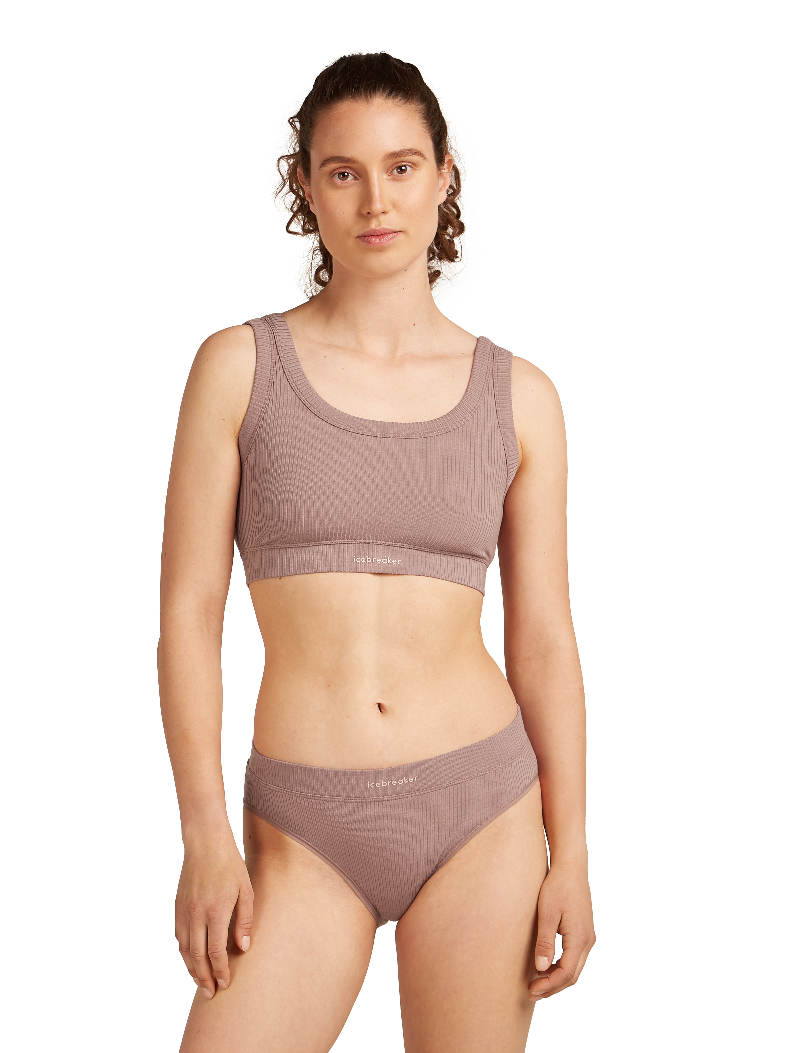 W Merino Blend Rib Lotus Bra