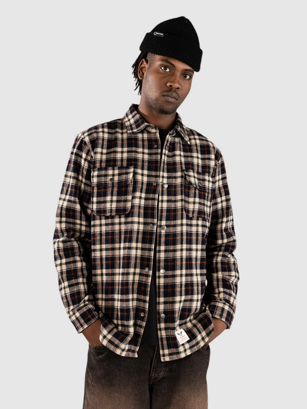 Fat Moose Adrian Check Shirt dark navy/ecru