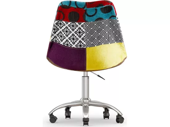 Chaise de Bureau Pivotante - Tissu Patchwork - Ray Multicolore