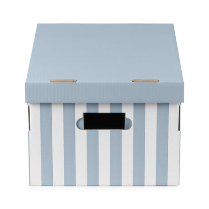 Lot de 2 boîtes de rangement en carton Shirt bleues et blanches