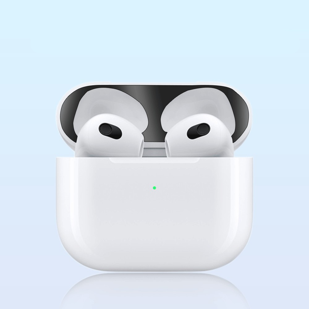 (2-tlg. Set) Apple AirPods (3. Generation) Skin Sticker Staubschutz Klebefolie - Silber