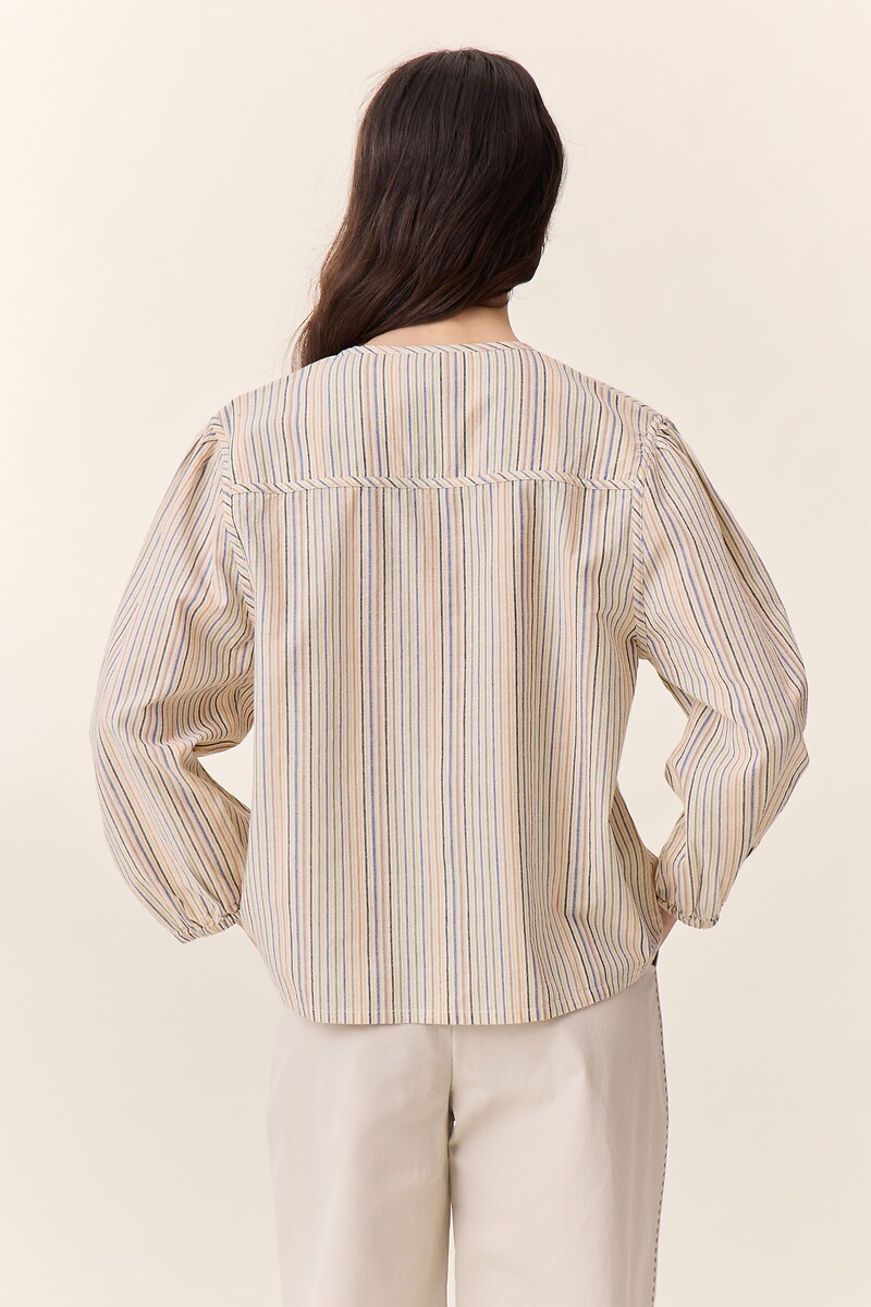 LEON & HARPER<br>Blusa listrada de manga comprida com laços CARSA