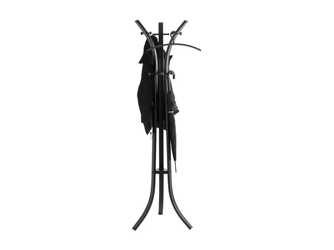 Porte-manteau avec 9 crochets en métal coloris noir - diamètre 45 x hauteur 177 cm