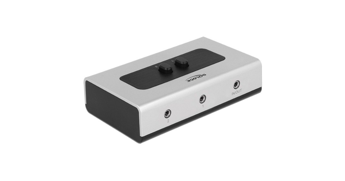 DeLOCKSwitch Stereo Jack 3.5 mm 2 port manual bidirectional  (Grijs/zwart)