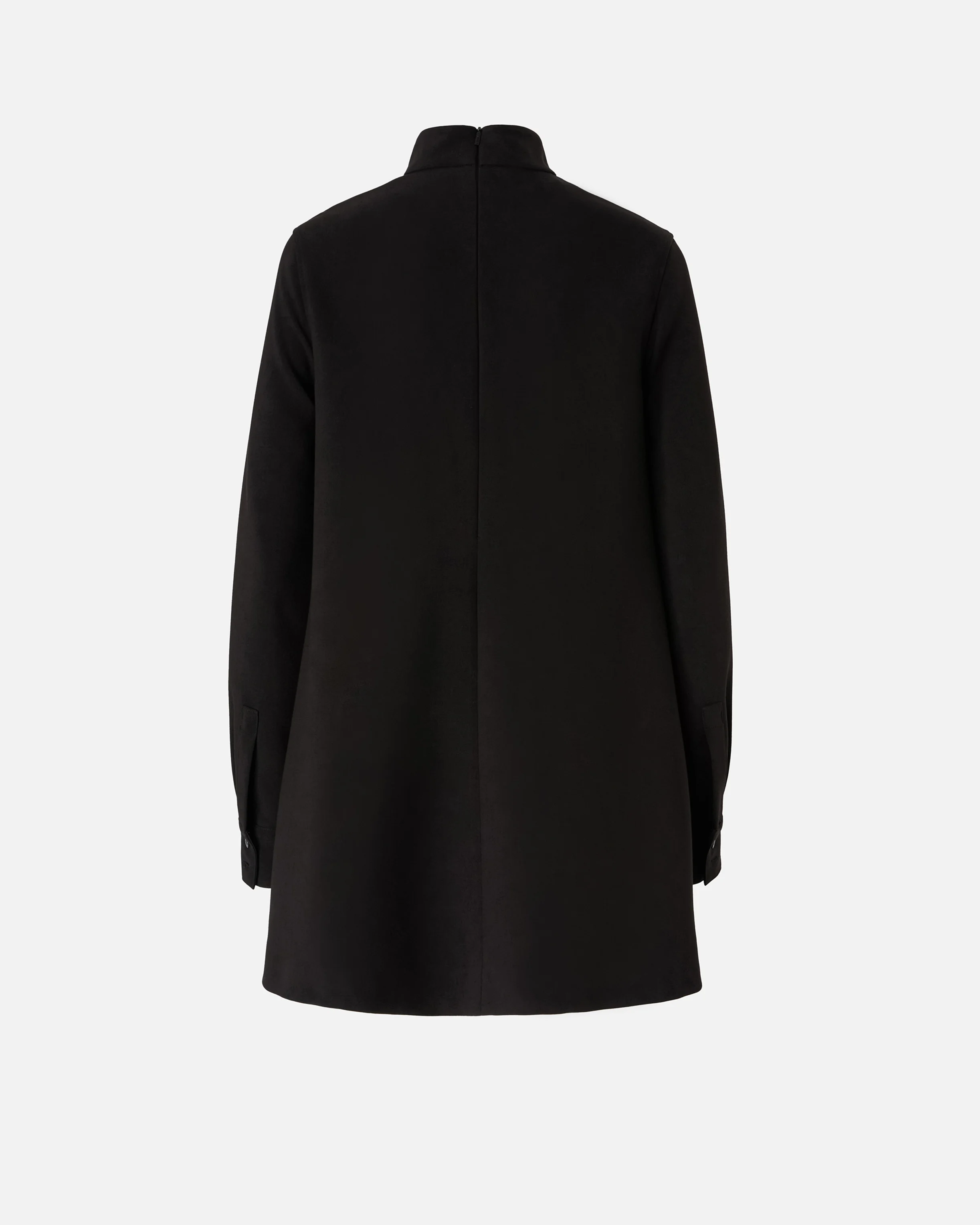 Robe courte à col montant en tissu technique | Noir