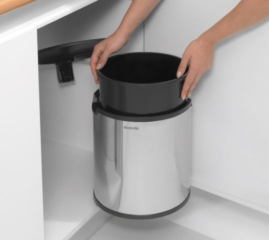 Inbouwemmer Built-In Bin, 15 liter - Brilliant Steel