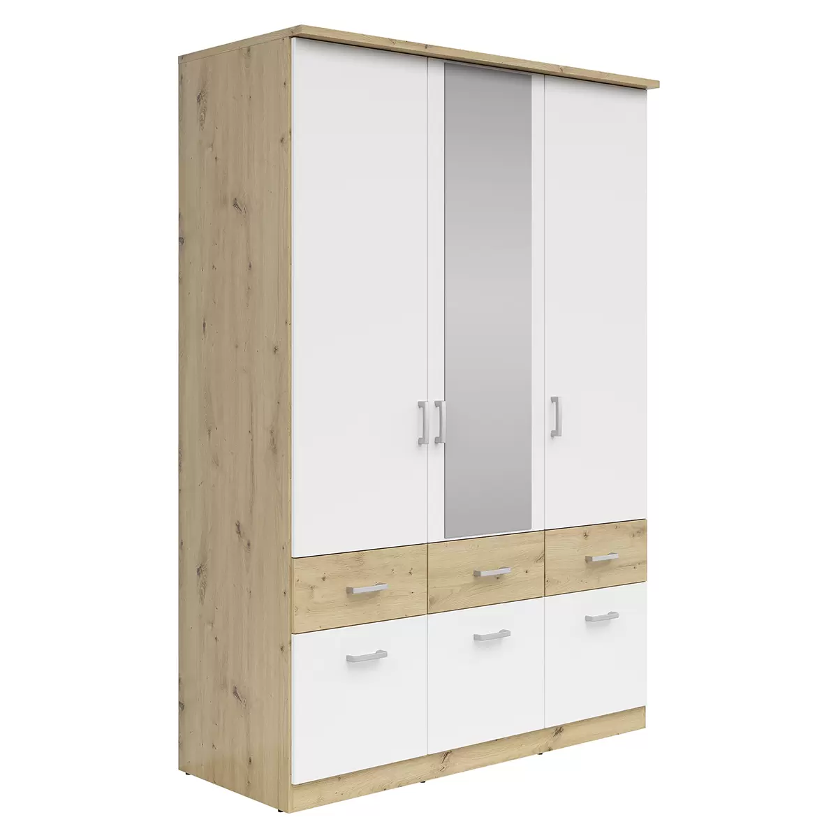 Kleiderschrank 3-trg. Brando 3 SP weiss,Eiche