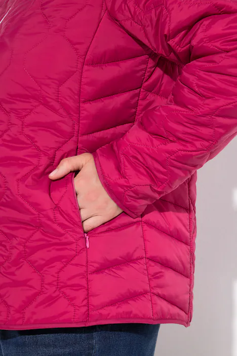 HYPRAR Leichtstepp-Jacke, Kontrastfutter, wasserabweisend, granatpink