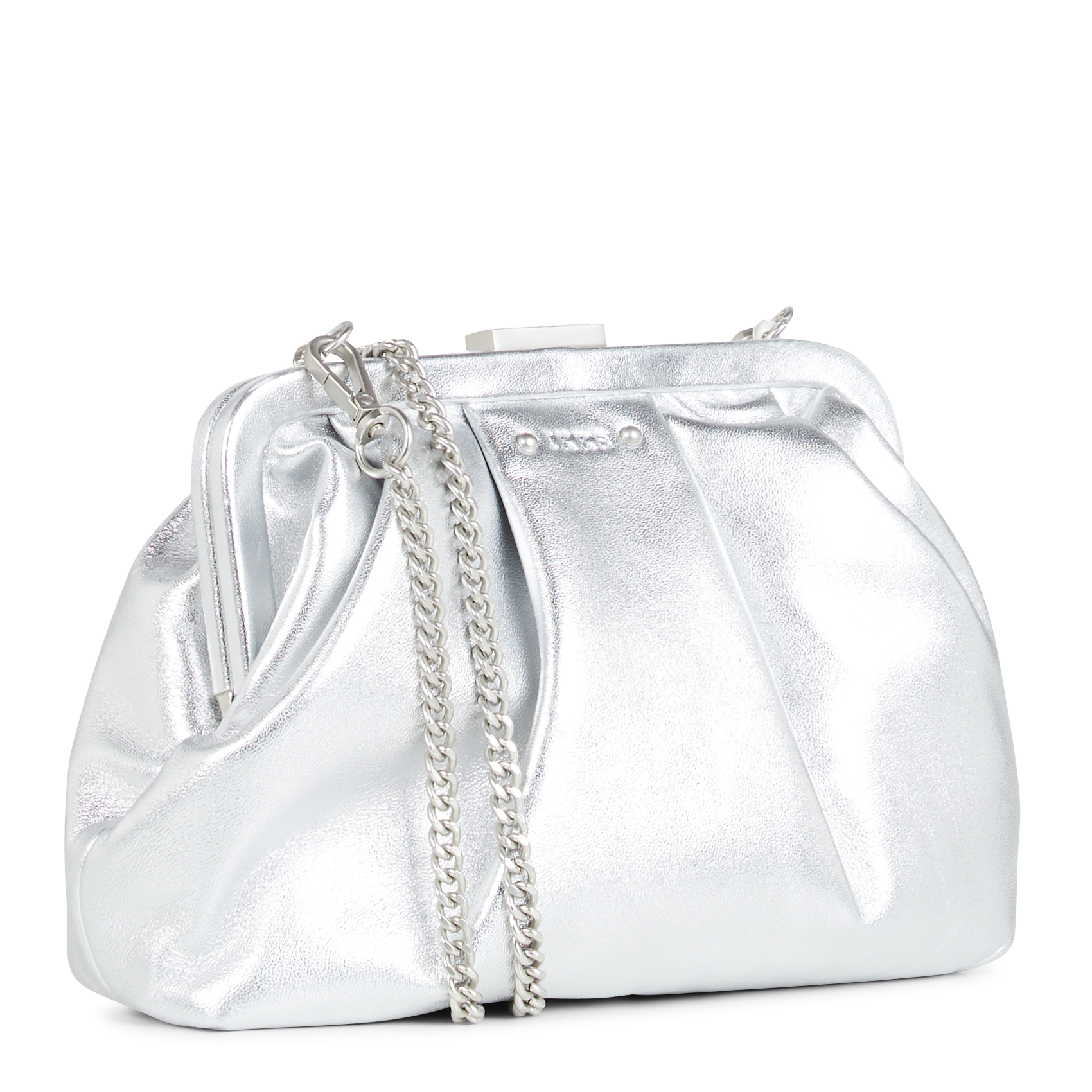 Sac bourse en cuir | Argent