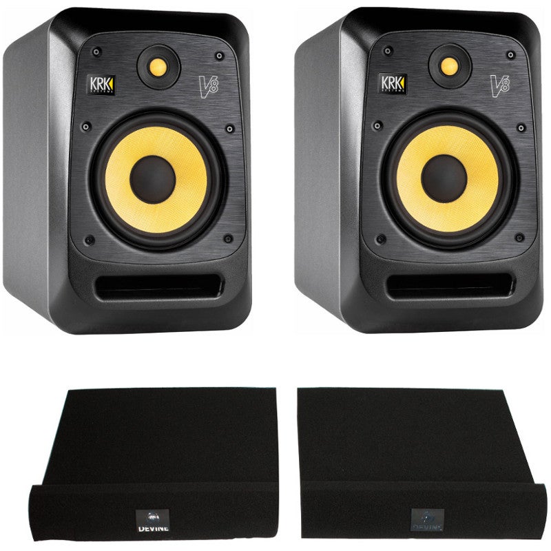 KRK V8 S4 actieve studiomonitor (set van 2) met Monpads