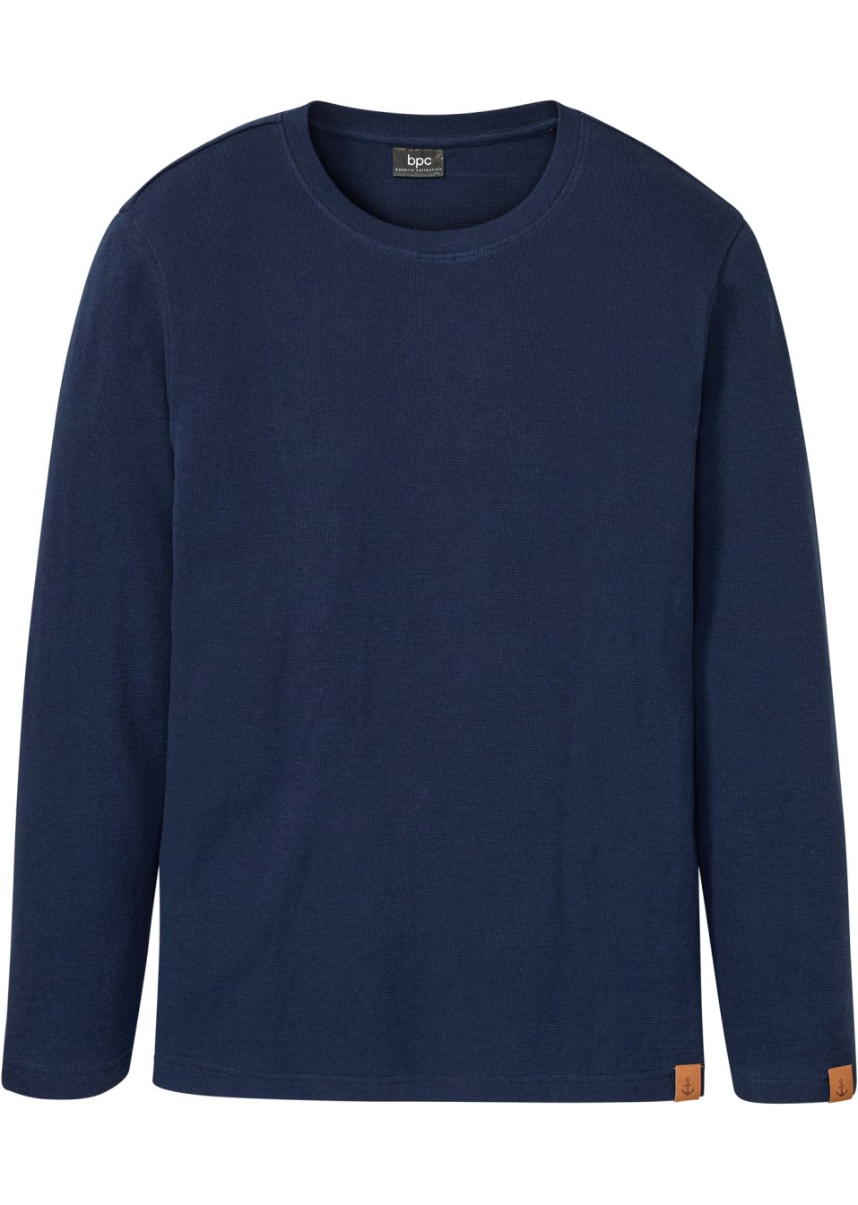 T-shirt manches longues en coton piqué gaufré